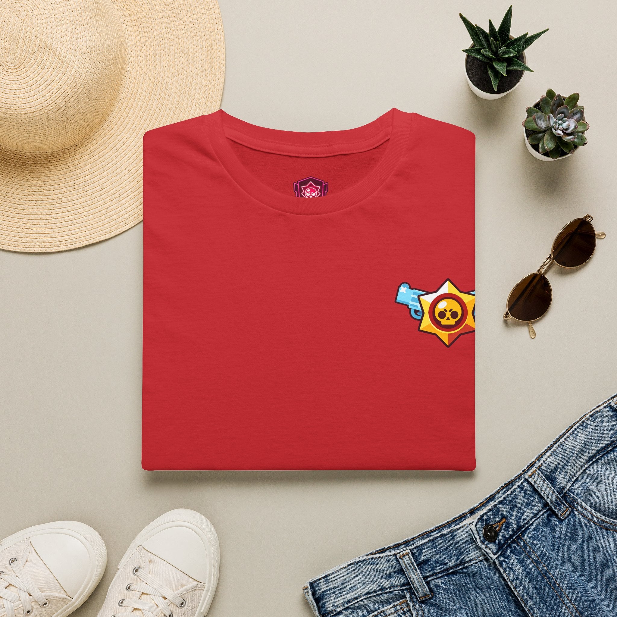 Brawler Badge Chest T-Shirt — Cute Gaming Emblem Tee Printify