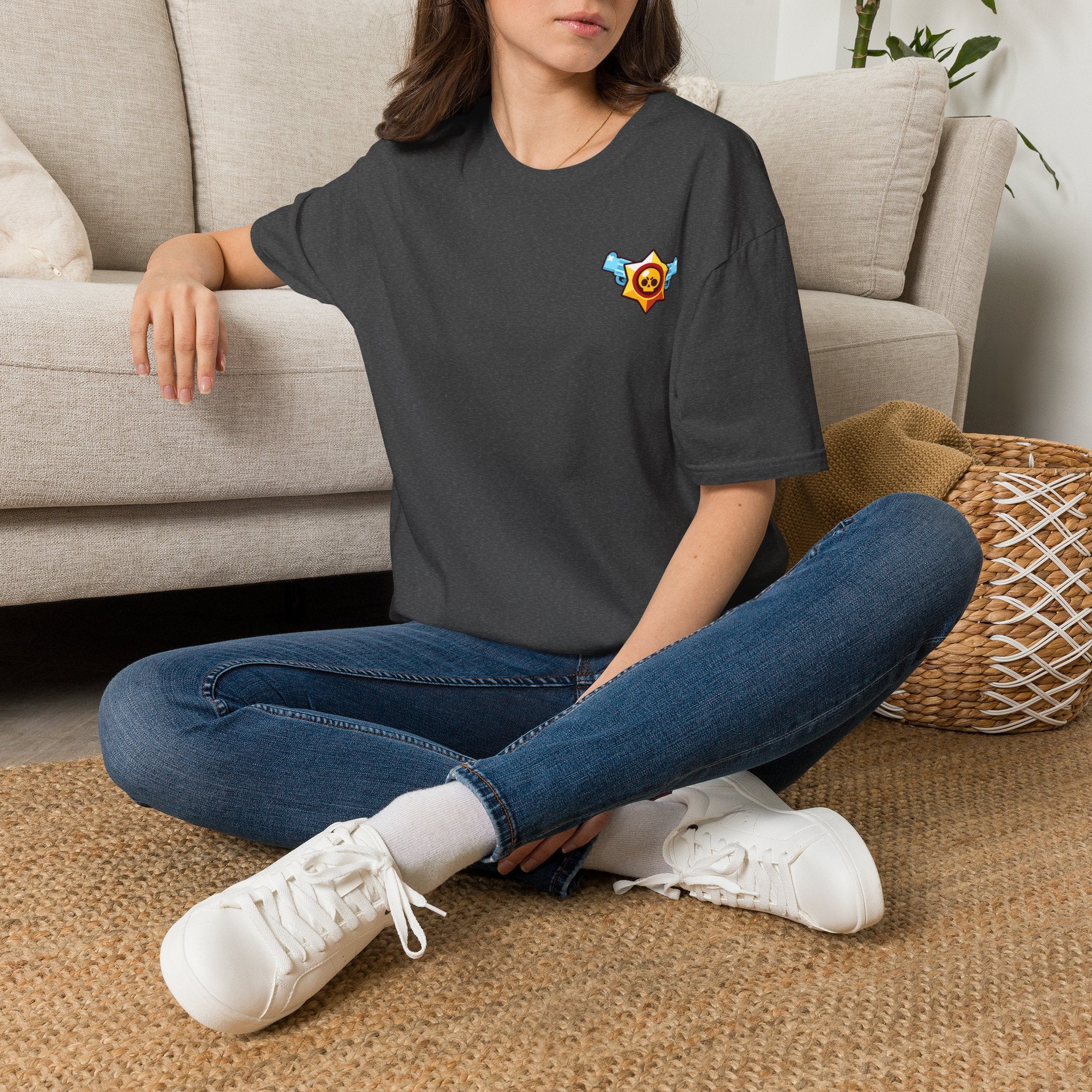Brawler Badge Chest T-Shirt — Cute Gaming Emblem Tee Printify