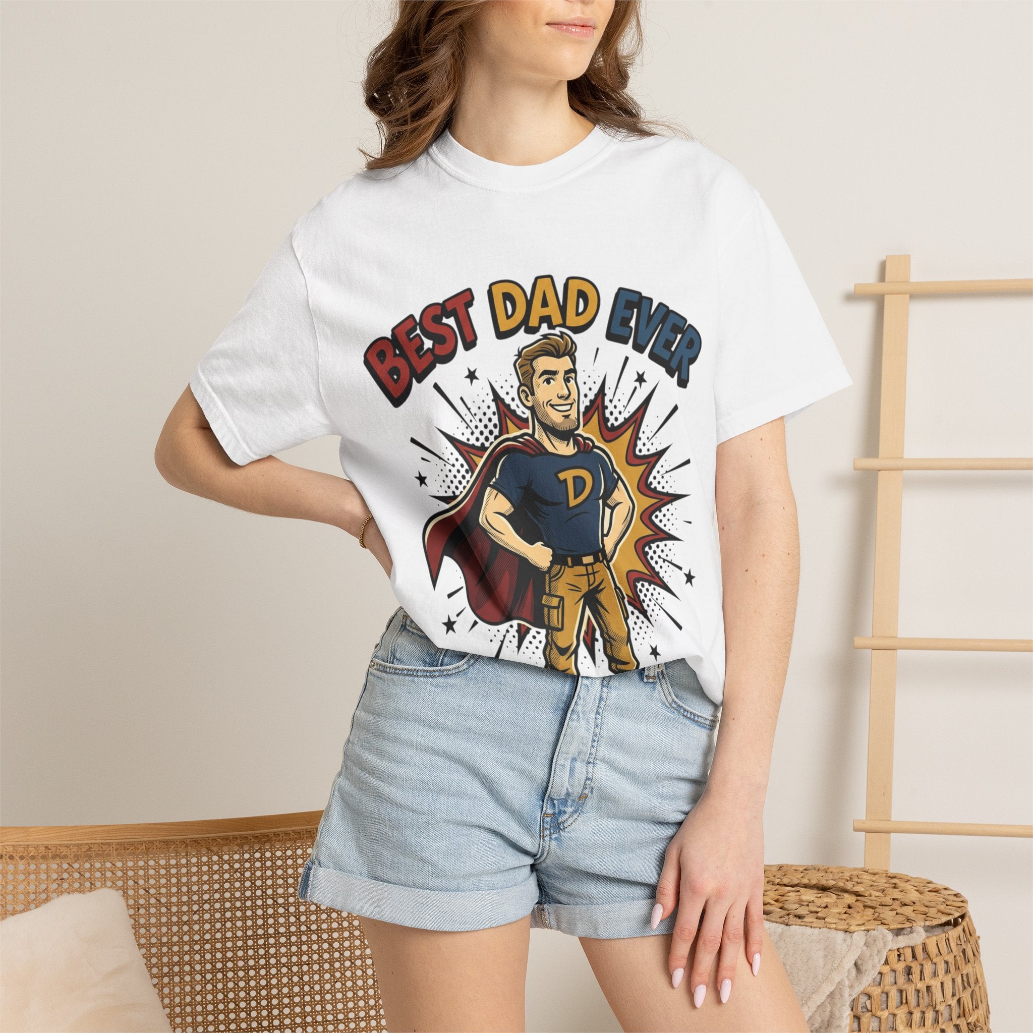 Best Dad Ever T-Shirt — Superhero Father Graphic Tee Printify