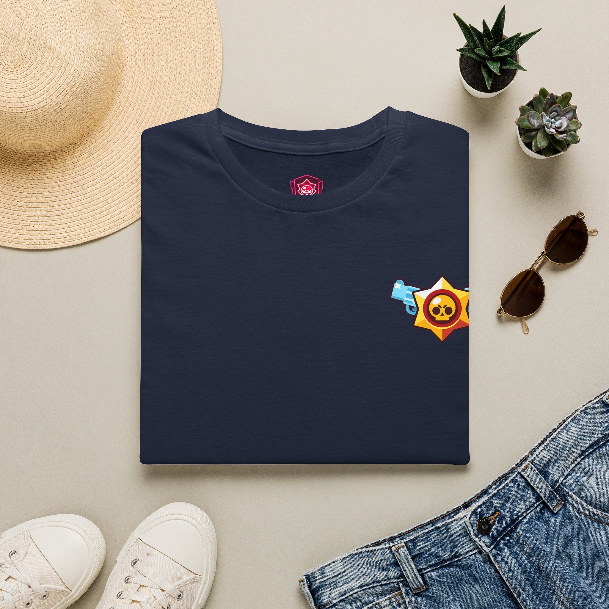 Brawler Badge Chest T-Shirt — Cute Gaming Emblem Tee Printify