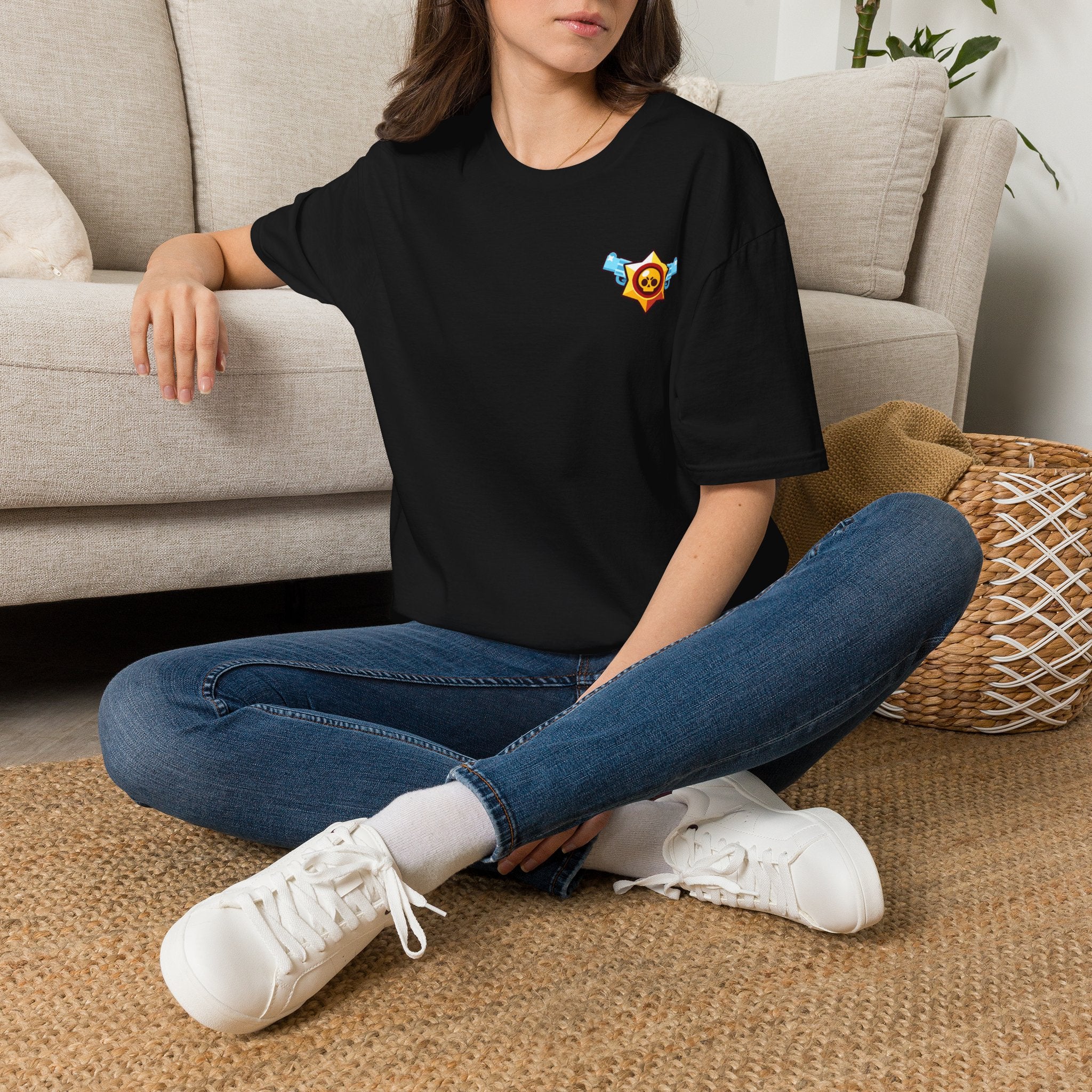 Brawler Badge Chest T-Shirt — Cute Gaming Emblem Tee Printify