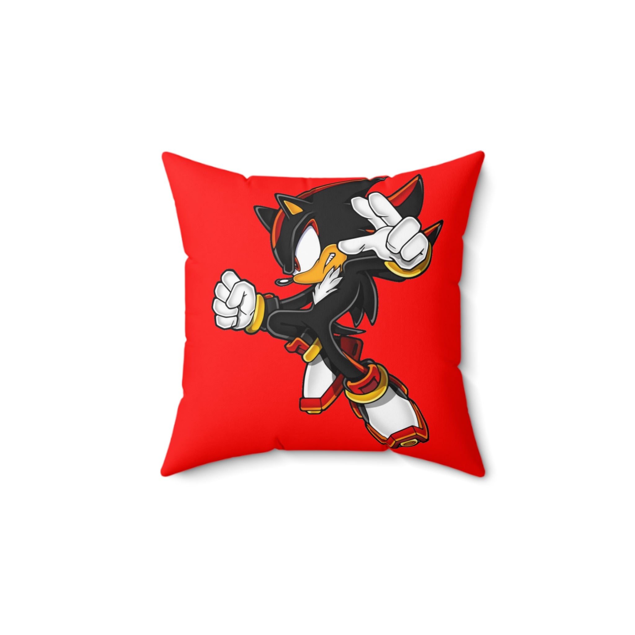 Sonic & Shadow Illustration Pillow | Square Polyester Pillow Printify