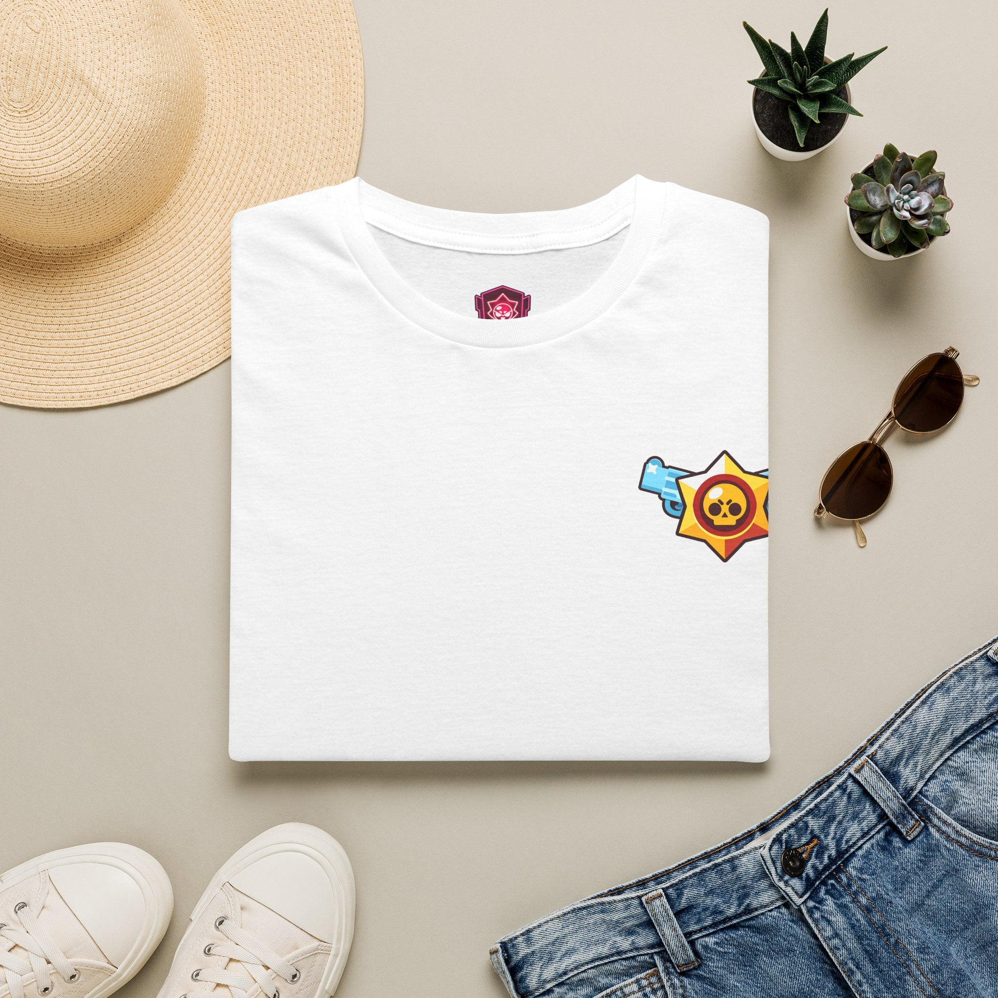 Brawler Badge Chest T-Shirt — Cute Gaming Emblem Tee Printify