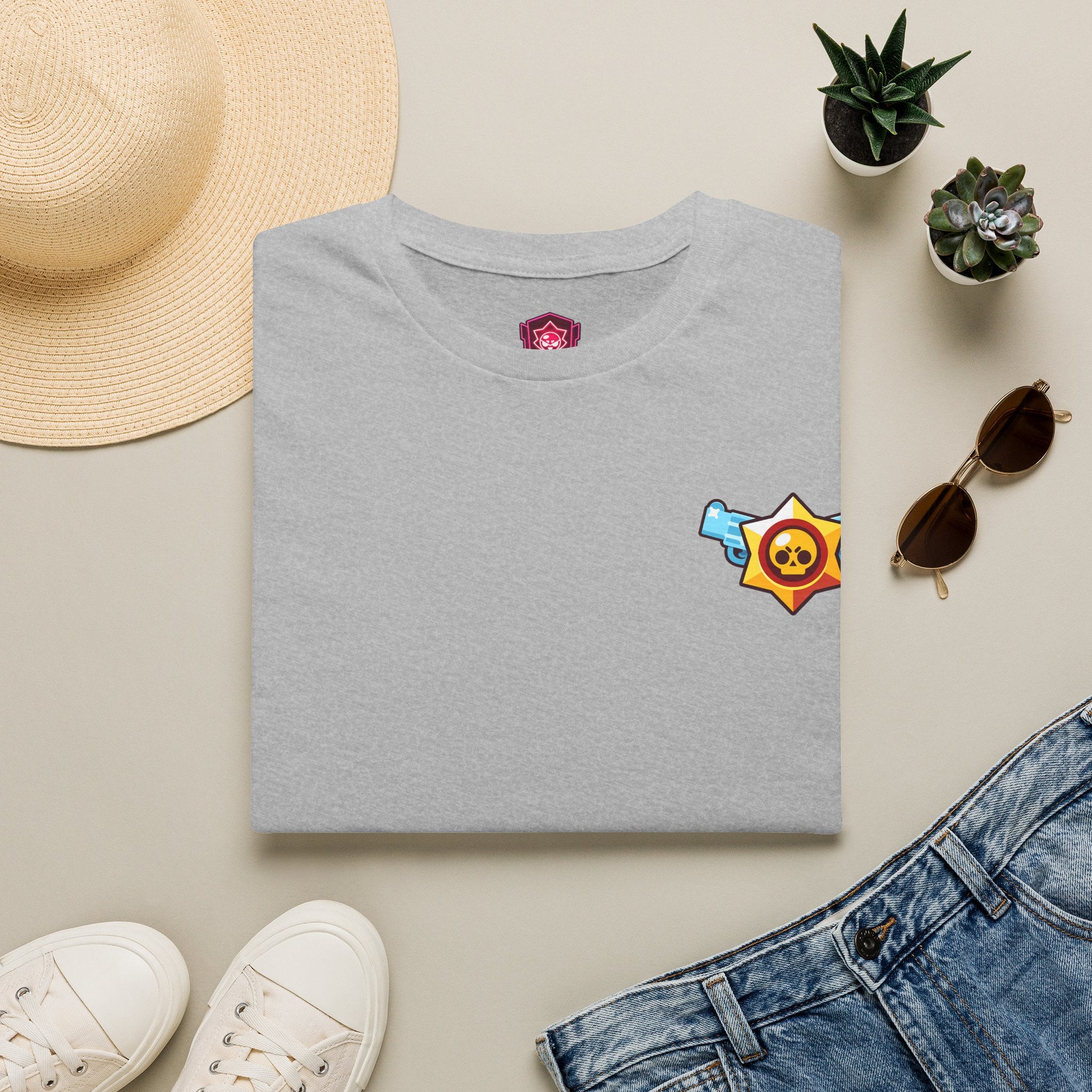 Brawler Badge Chest T-Shirt — Cute Gaming Emblem Tee Printify