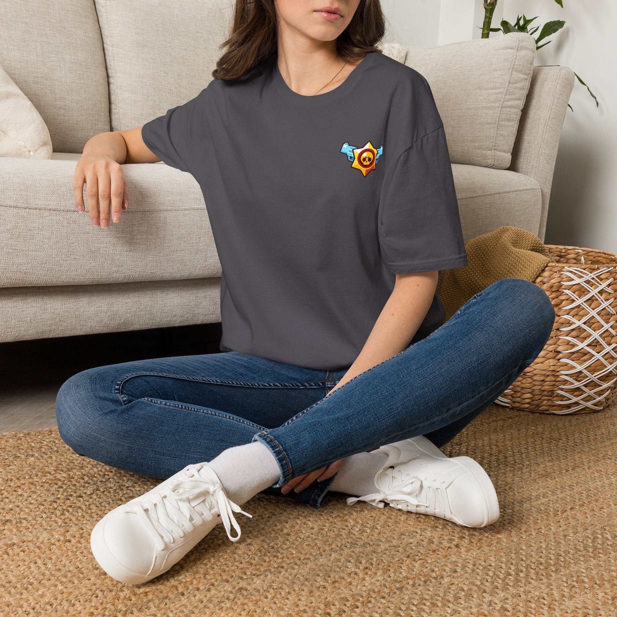 Brawler Badge Chest T-Shirt — Cute Gaming Emblem Tee Printify