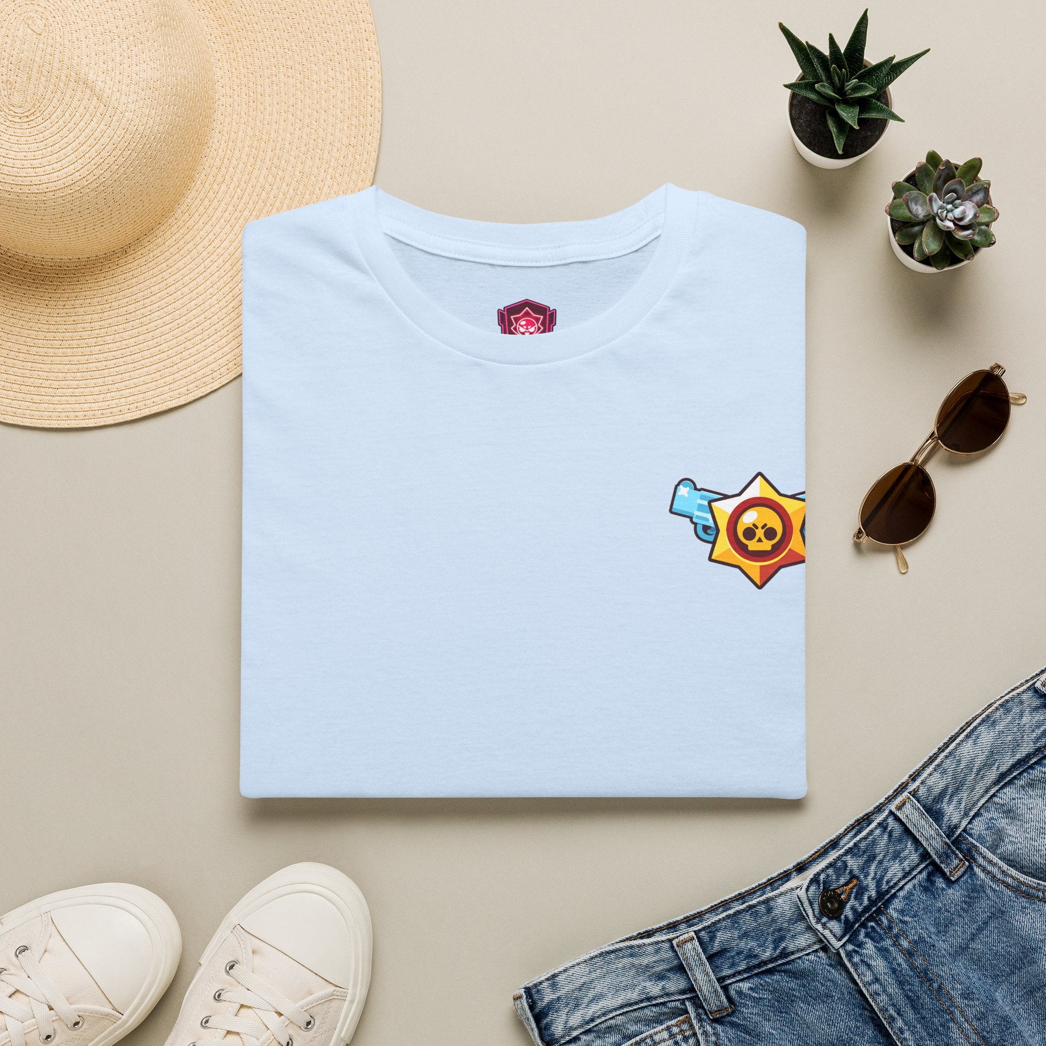 Brawler Badge Chest T-Shirt — Cute Gaming Emblem Tee Printify