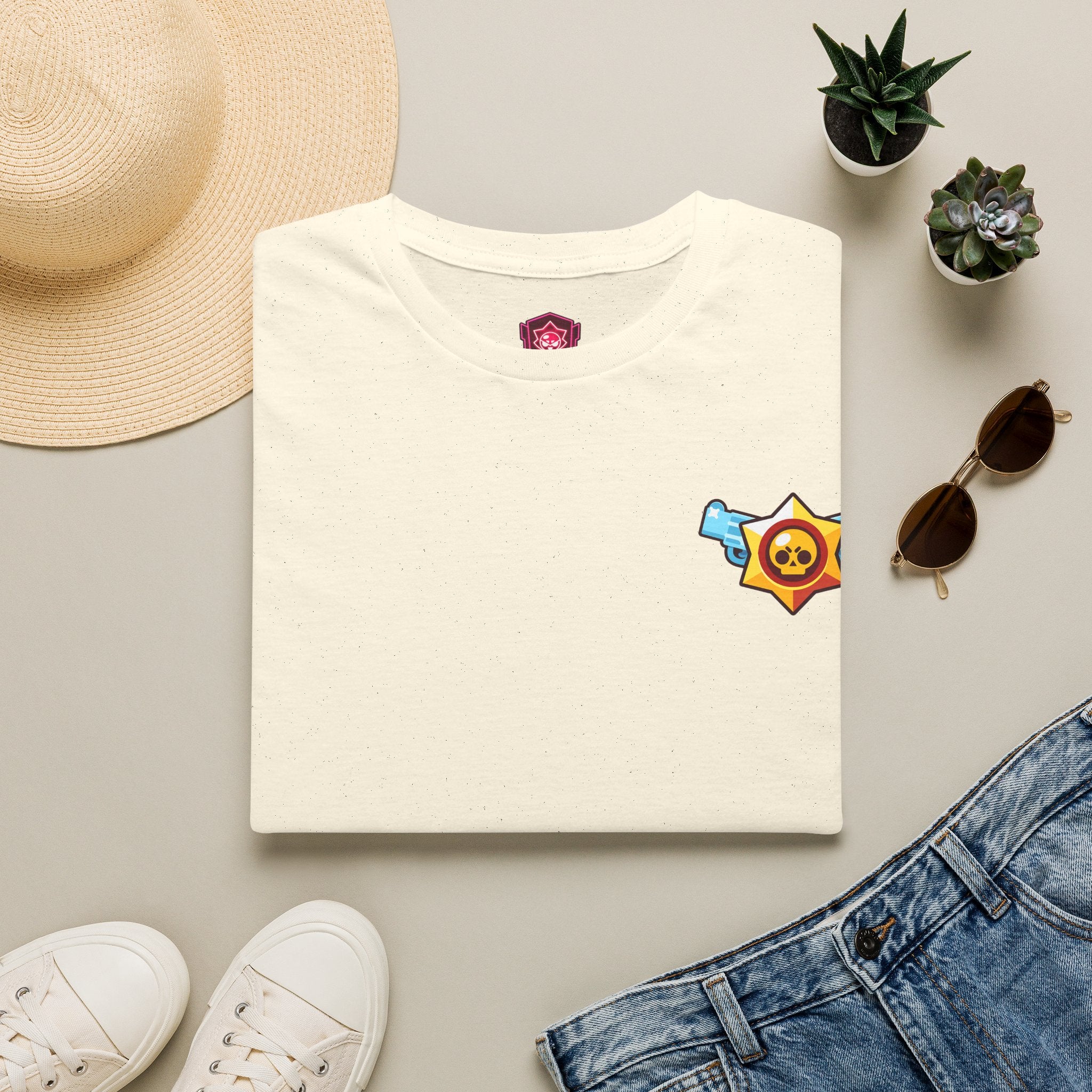 Brawler Badge Chest T-Shirt — Cute Gaming Emblem Tee Printify