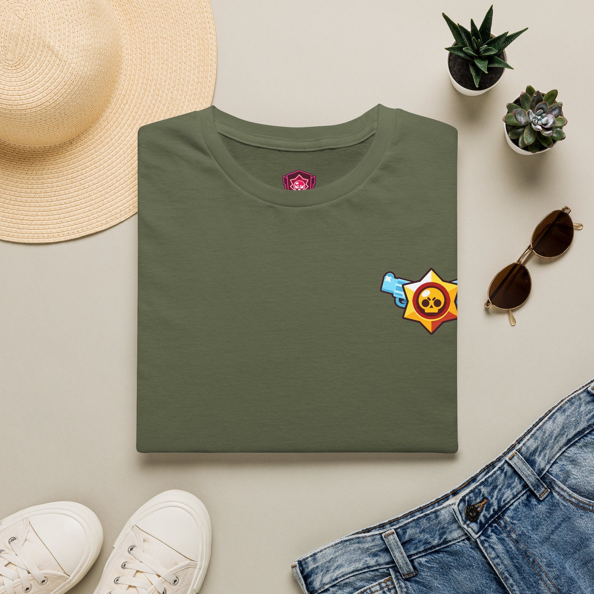 Brawler Badge Chest T-Shirt — Cute Gaming Emblem Tee Printify