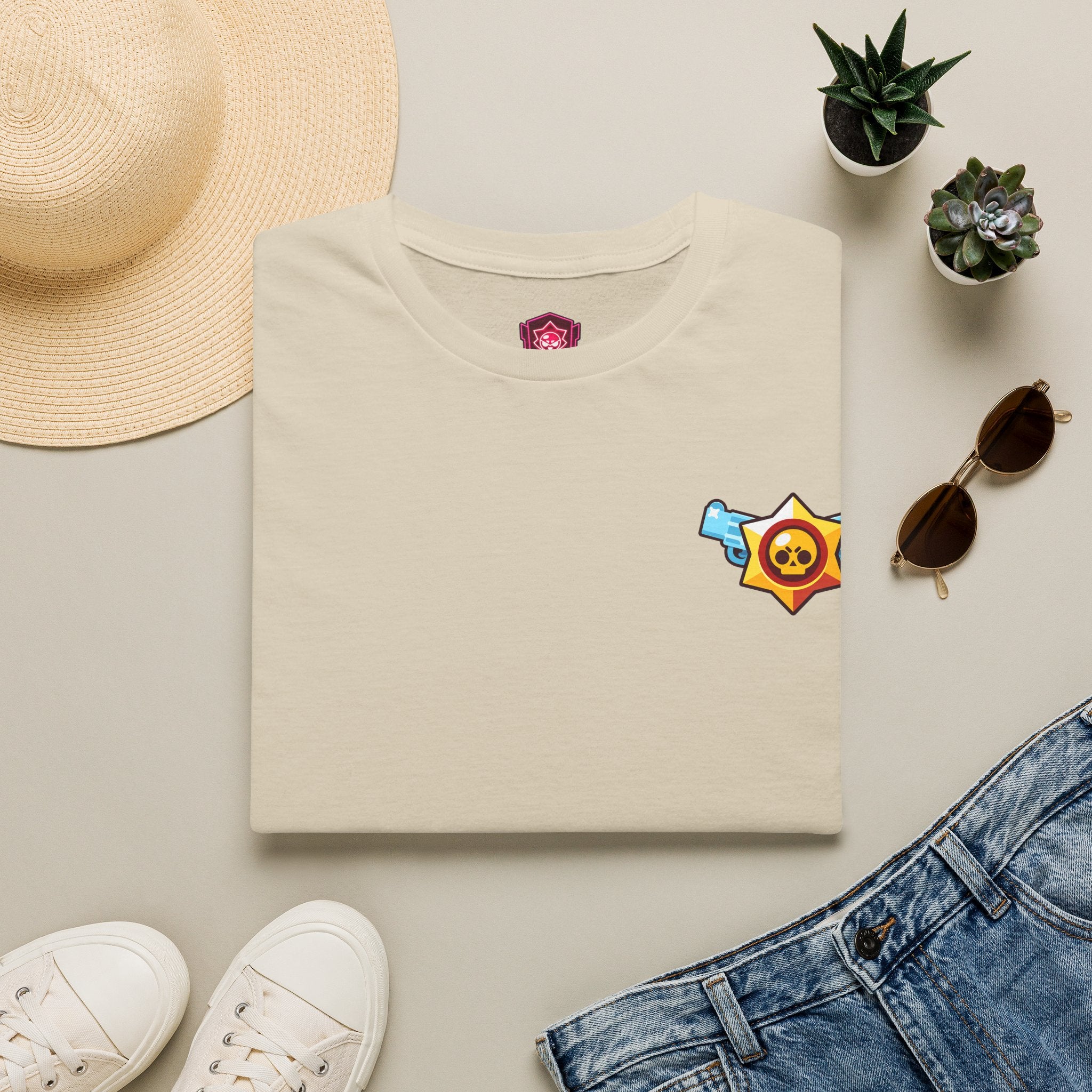 Brawler Badge Chest T-Shirt — Cute Gaming Emblem Tee Printify
