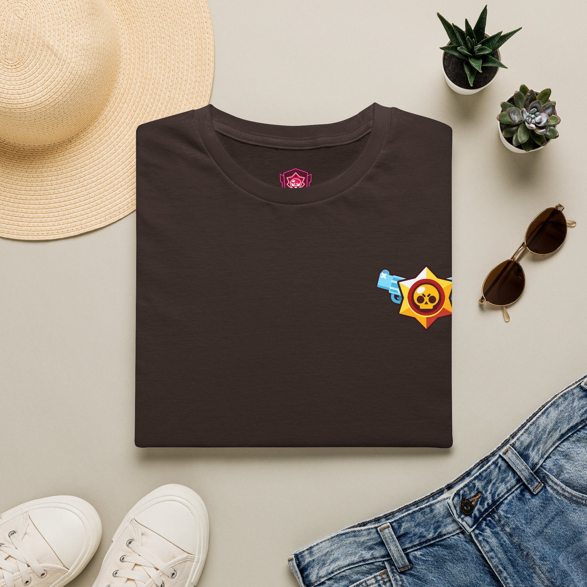 Brawler Badge Chest T-Shirt — Cute Gaming Emblem Tee Printify
