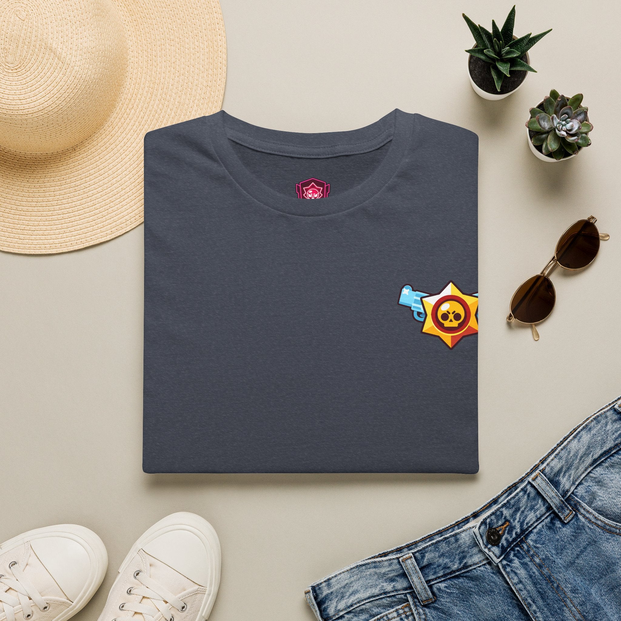 Brawler Badge Chest T-Shirt — Cute Gaming Emblem Tee Printify