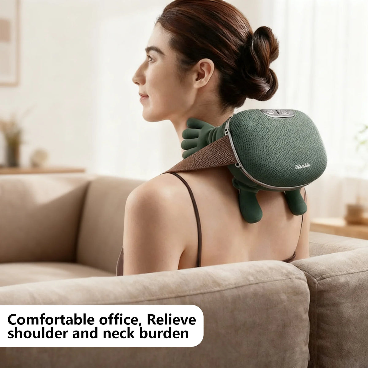USB Rechargeable Neck & Shoulder Massager 2000mAh Battery 3 Massage Modes 2 Heating Levels 40°C/45°C Hot Compress 4D Kneading Ergonomic Wireless Massage Device for Home Office Travel Shoppingdorf