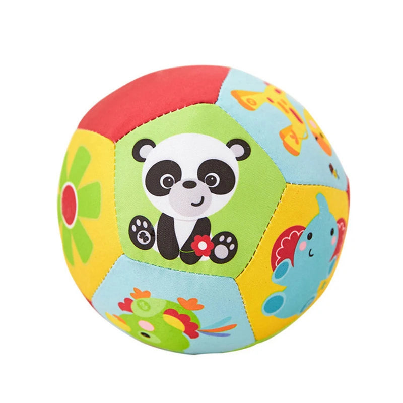 Baby Stoffrassel-Ball mit Glocke – Weiches Tier-Spielzeug 0–12 Monate Spieldorf