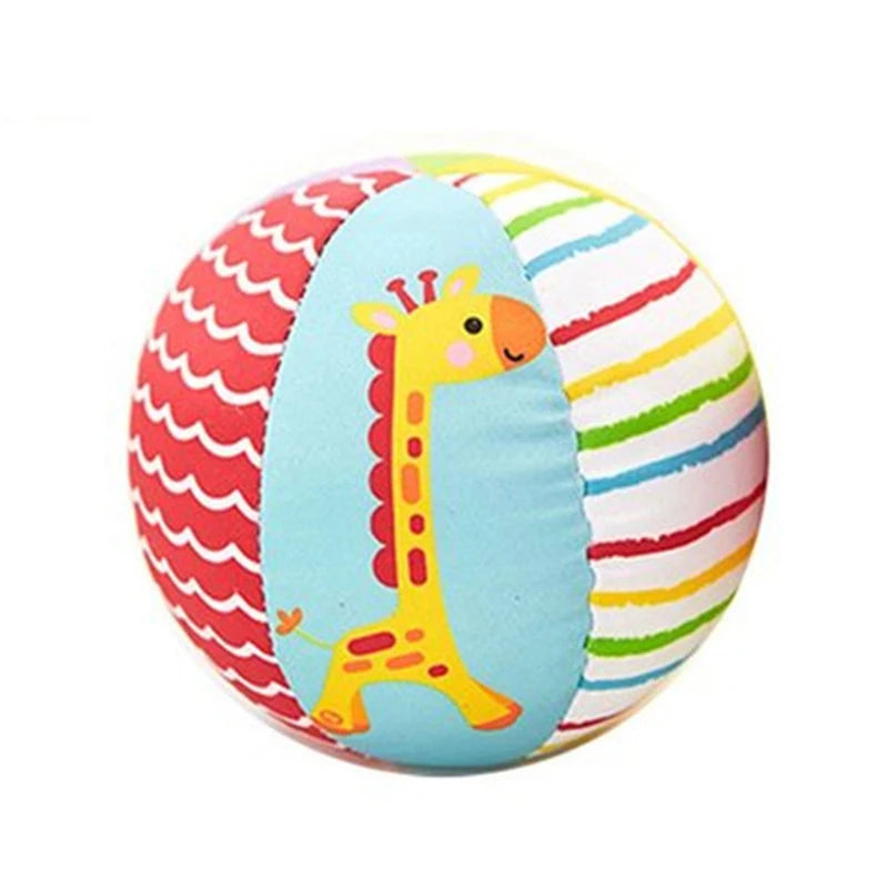 Baby Stoffrassel-Ball mit Glocke – Weiches Tier-Spielzeug 0–12 Monate Spieldorf