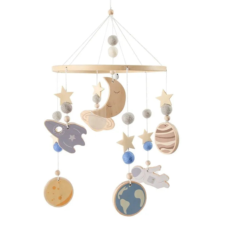 Baby Mobile aus Holz – Mit Musikbox & Glocken für Babybett Spieldorf