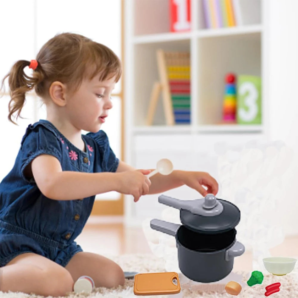 Kinder-Küchen-Spielset – 59/69/92 Teile mit Topf, Pfanne & Lebensmitteln Spieldorf