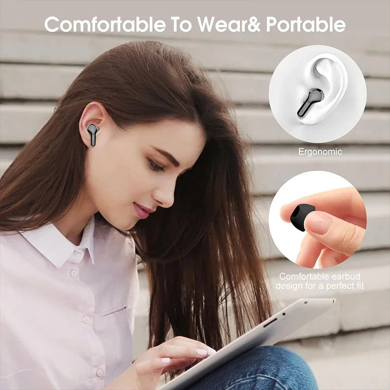 Kabellose In-Ear Kopfhörer BT5.3 – ENC Geräuschunterdrückung, 60H Akku, IP7 wasserdicht Shoppingdorf