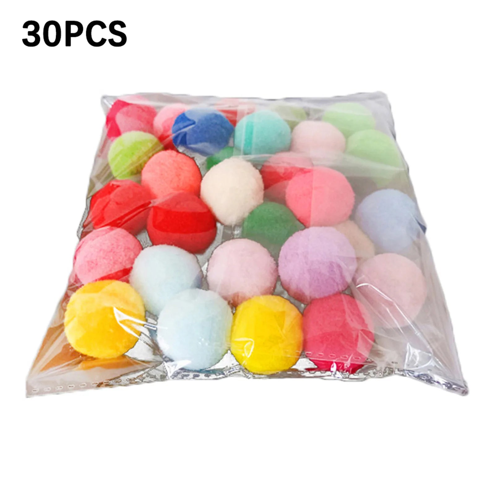Katzenspielzeug Bällchen – 10/20/30er Set Bunte Plüschbälle für Katzen Spieldorf