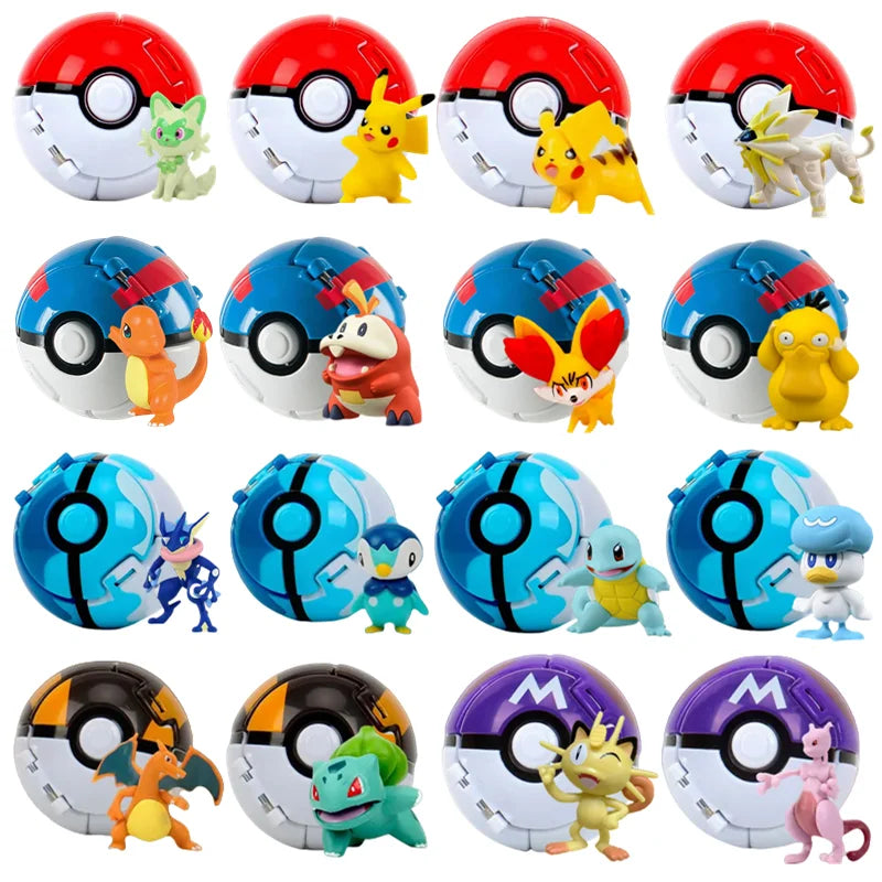 Pokéball mit Pokémon-Figur – Sammel-Set Pikachu, Gengar, Glumanda & mehr Spieldorf