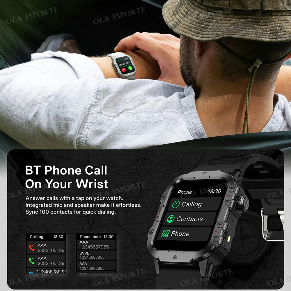 Smartwatch mit Bluetooth-Telefonie, GPS & Herzfrequenz – 1,44 Zoll – 3ATM – Android & iOS Shoppingdorf
