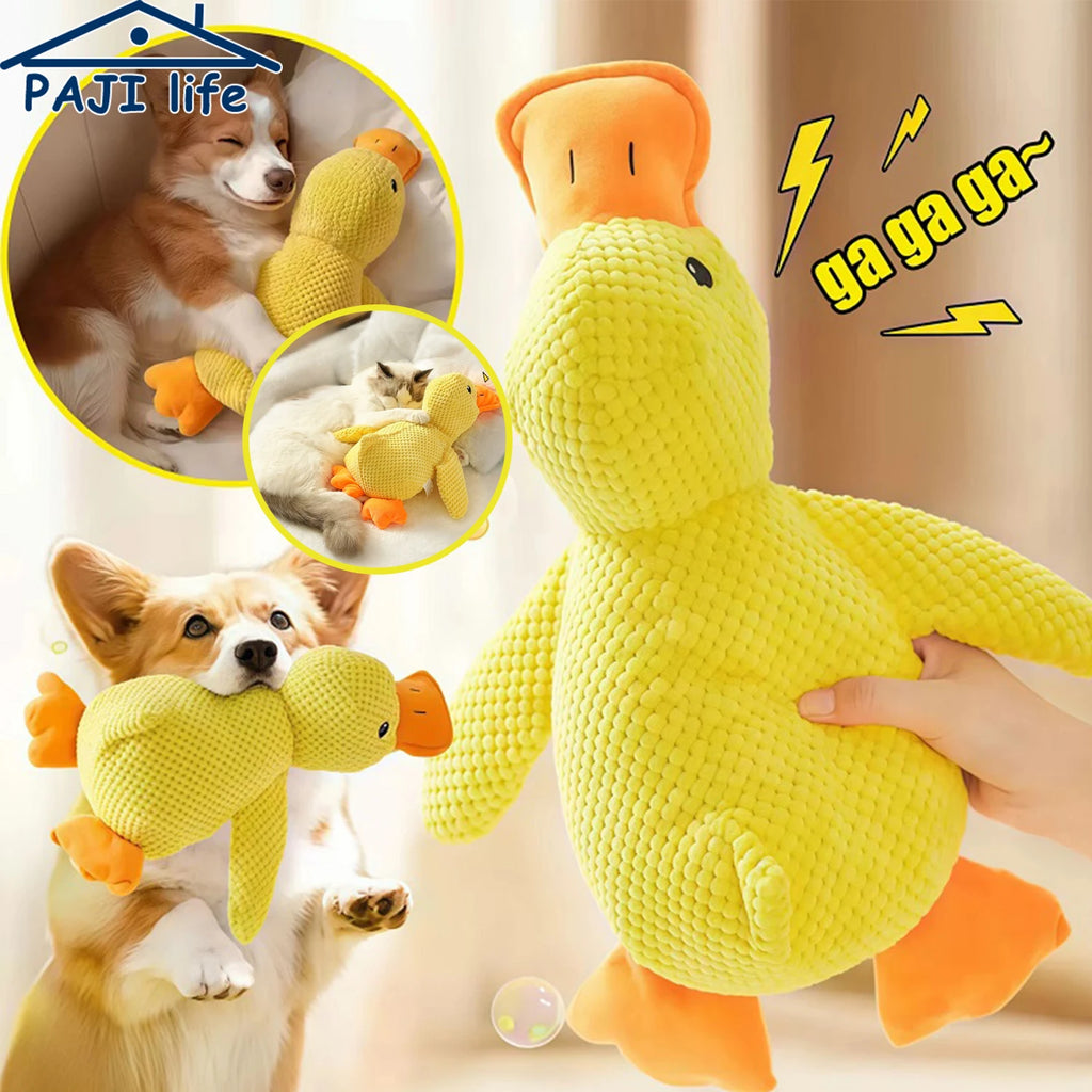 Duck dog toy plush chew resistant durable dog toy with quacking sound teeth grinding relief soft companion for small large dog Shoppingdorf