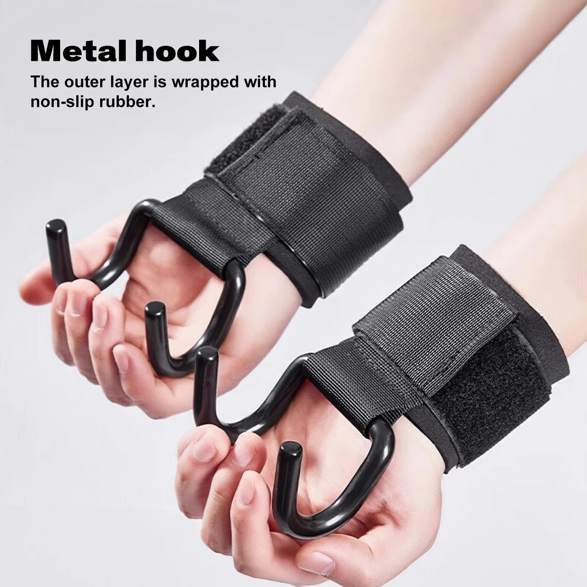 1/2Pcs Stainless Steel Heavy-Duty Wrist Hooks with Soft Padded Handle - Perfect for Weightlifting, Pull-Up and Strength Training Shoppingdorf