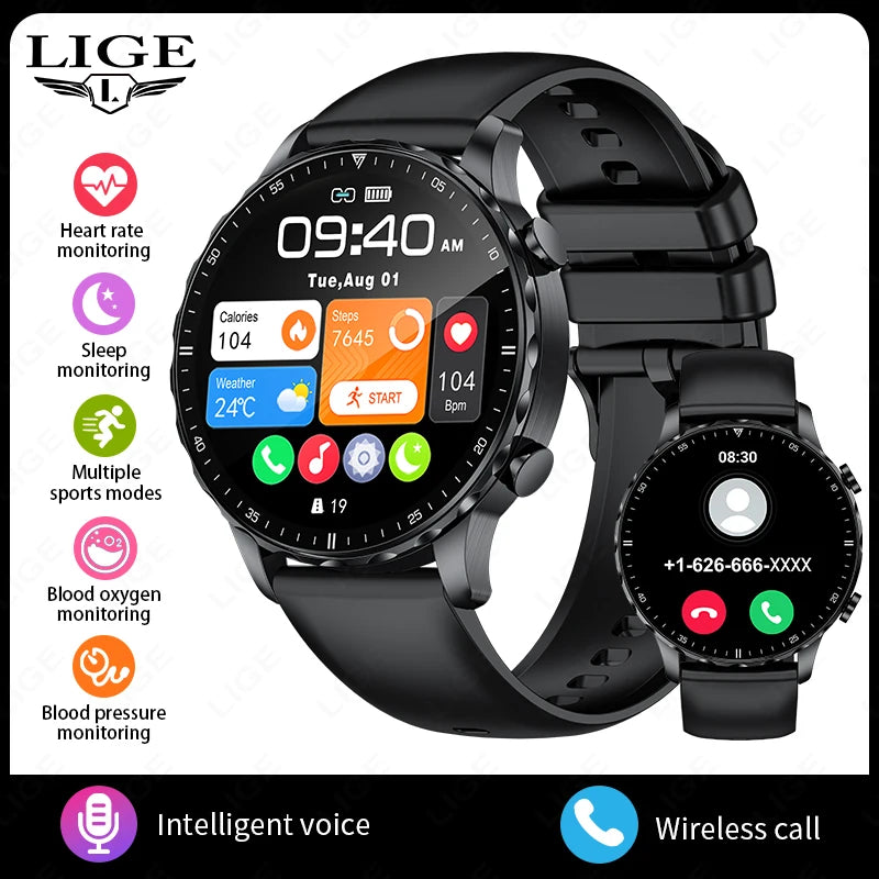 Elegante Smartwatch mit Bluetooth-Telefonie, Gesundheitsüberwachung & IP68 – Für Android & iOS Shoppingdorf