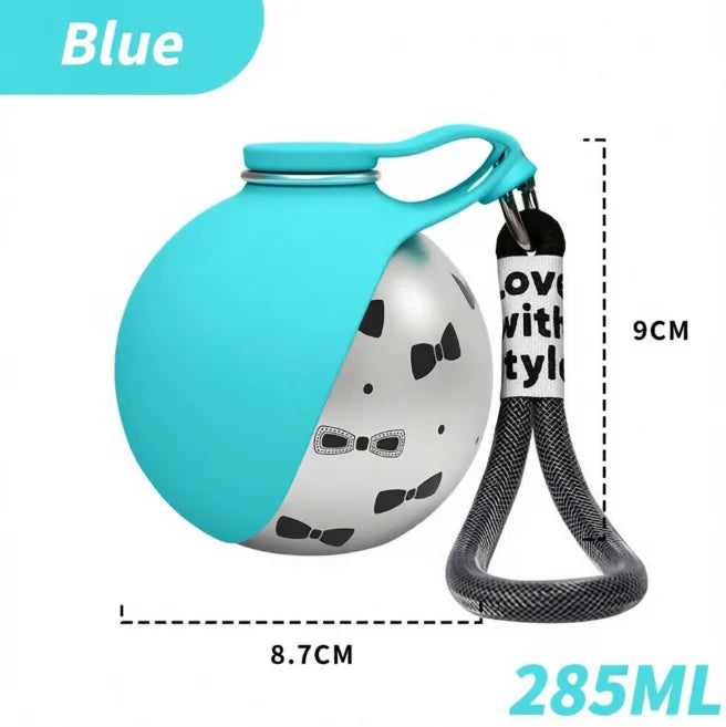 285ML Portable Leak Proof Pet Drinking Pot Outdoor Water Feeding Tool for Walking Pet 304 Stainless Steel Foldable Silicone Sink Shoppingdorf