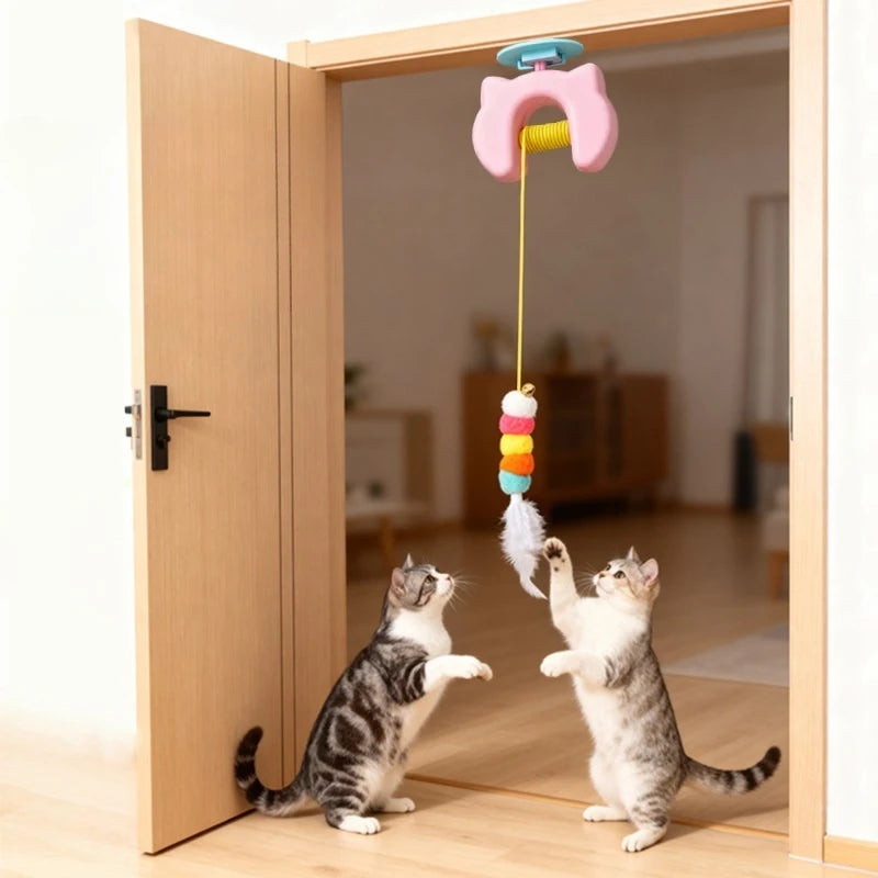 Elektrisches Katzenspielzeug mit Feder & Automatik – Selbstspielend & Wiederaufladbar Spieldorf