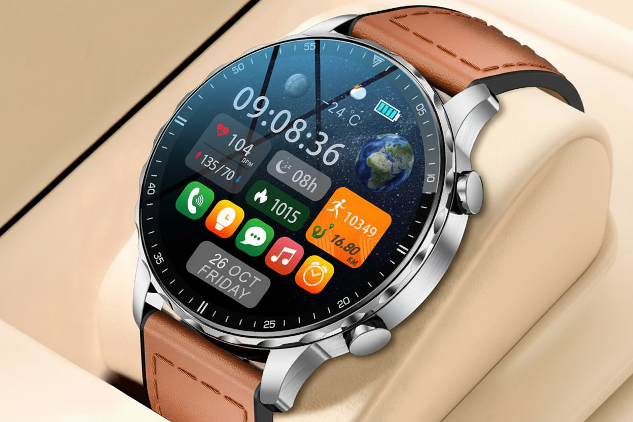 Elegante Smartwatch mit Bluetooth-Telefonie, Gesundheitsüberwachung & IP68 – Für Android & iOS Shoppingdorf
