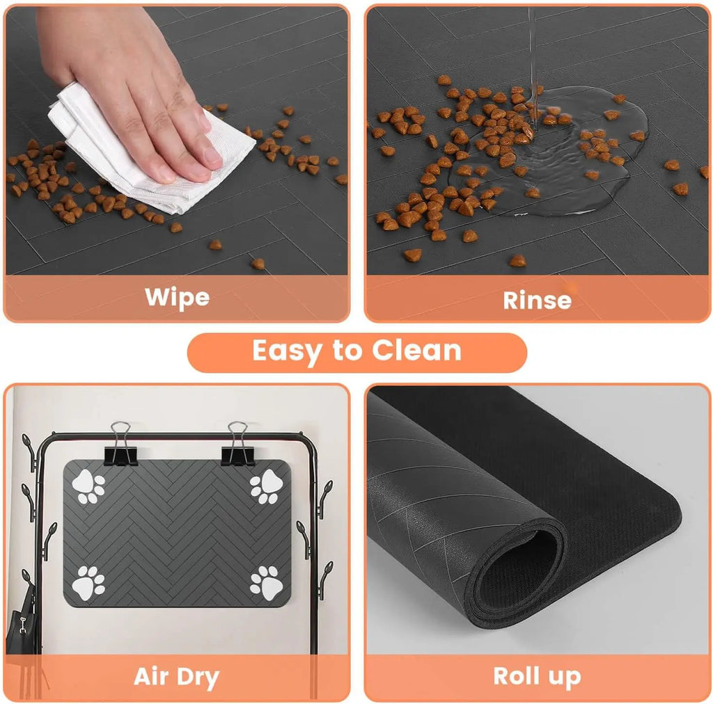 Pet Feeding Mat-Absorbent Pet Placemat for Food and Water Bowl, with Waterproof Rubber Backing, Quick Dry Water Mat for Dog Cat Shoppingdorf