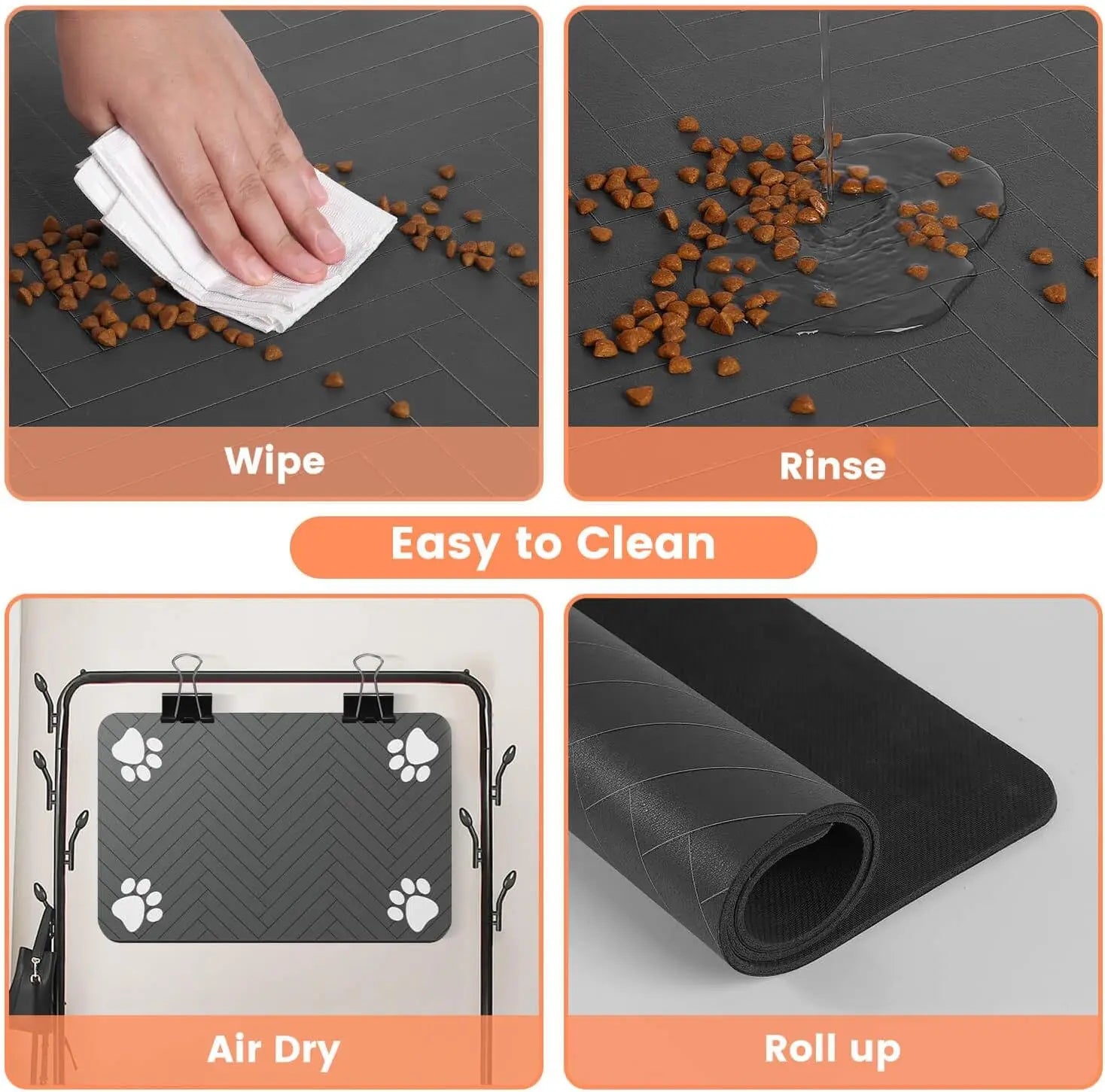 Pet Feeding Mat-Absorbent Pet Placemat for Food and Water Bowl, with Waterproof Rubber Backing, Quick Dry Water Mat for Dog Cat Shoppingdorf
