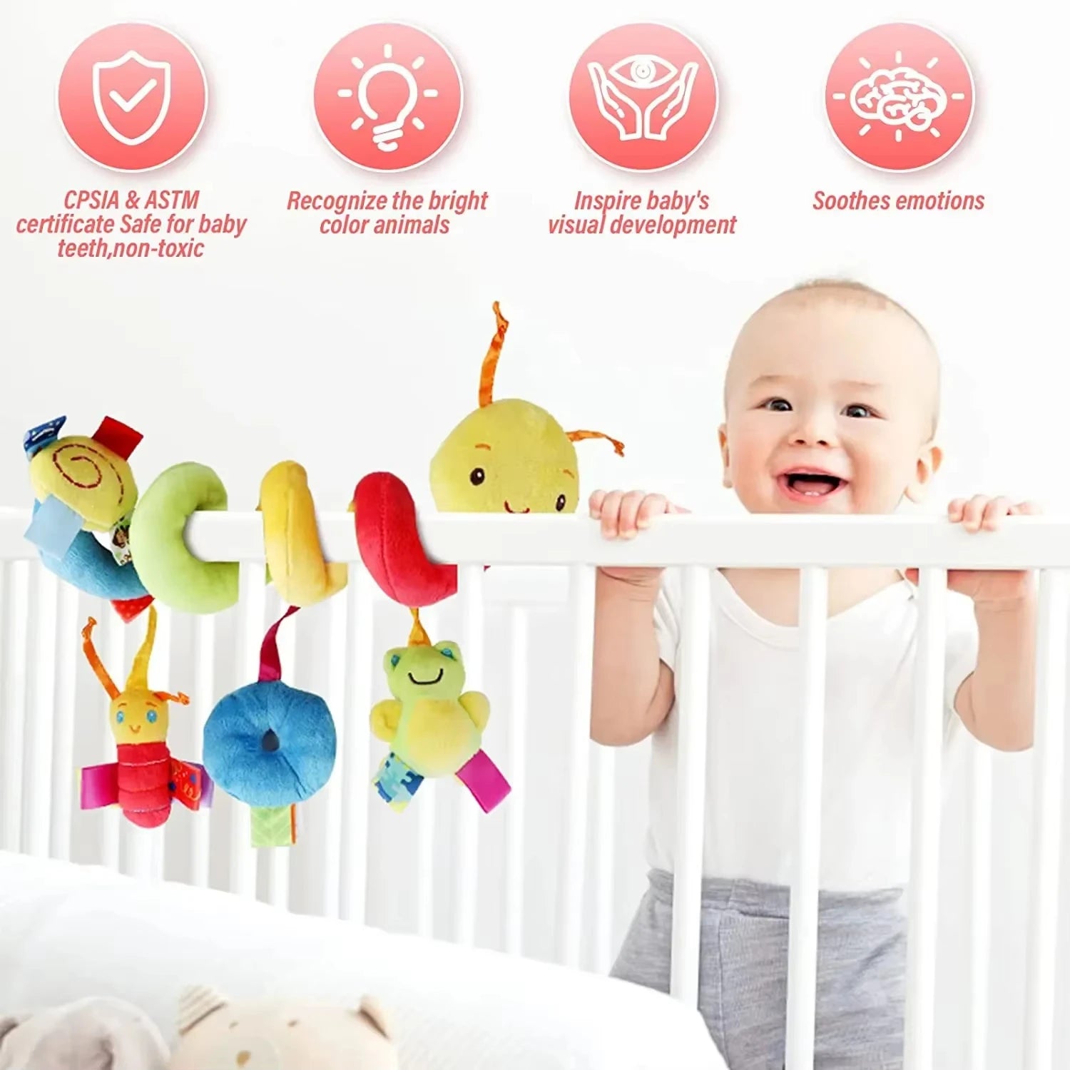 Baby Hängerassel mit Musik – Für Kinderwagen, Autositz & Bett Spieldorf