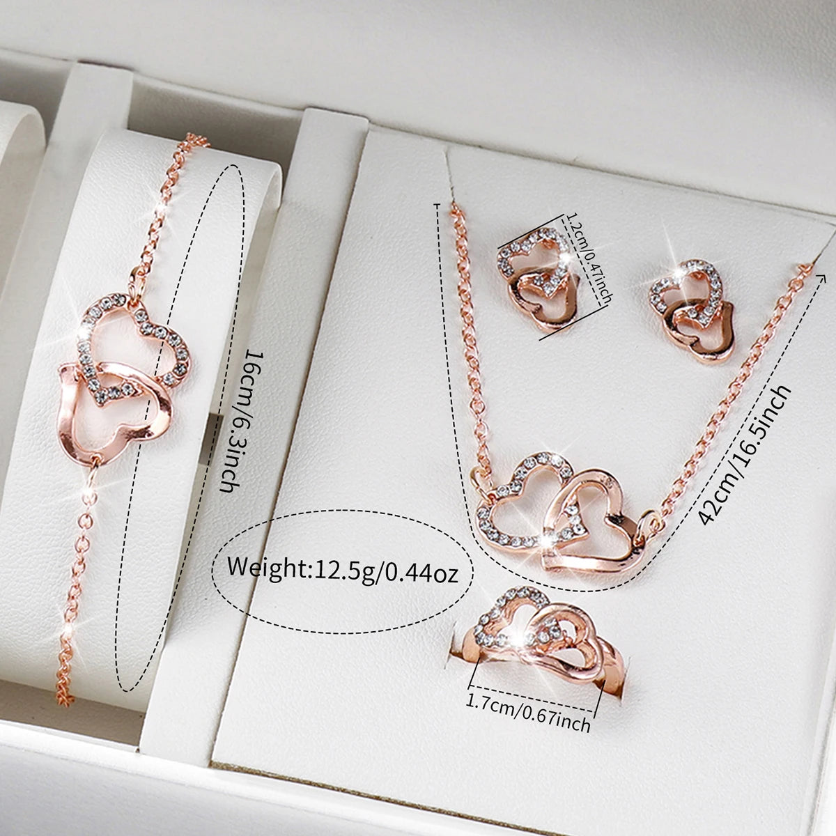 Damen Schmuckset – Quarzuhr mit Lederband & 5 Schmuckstücke Shoppingdorf