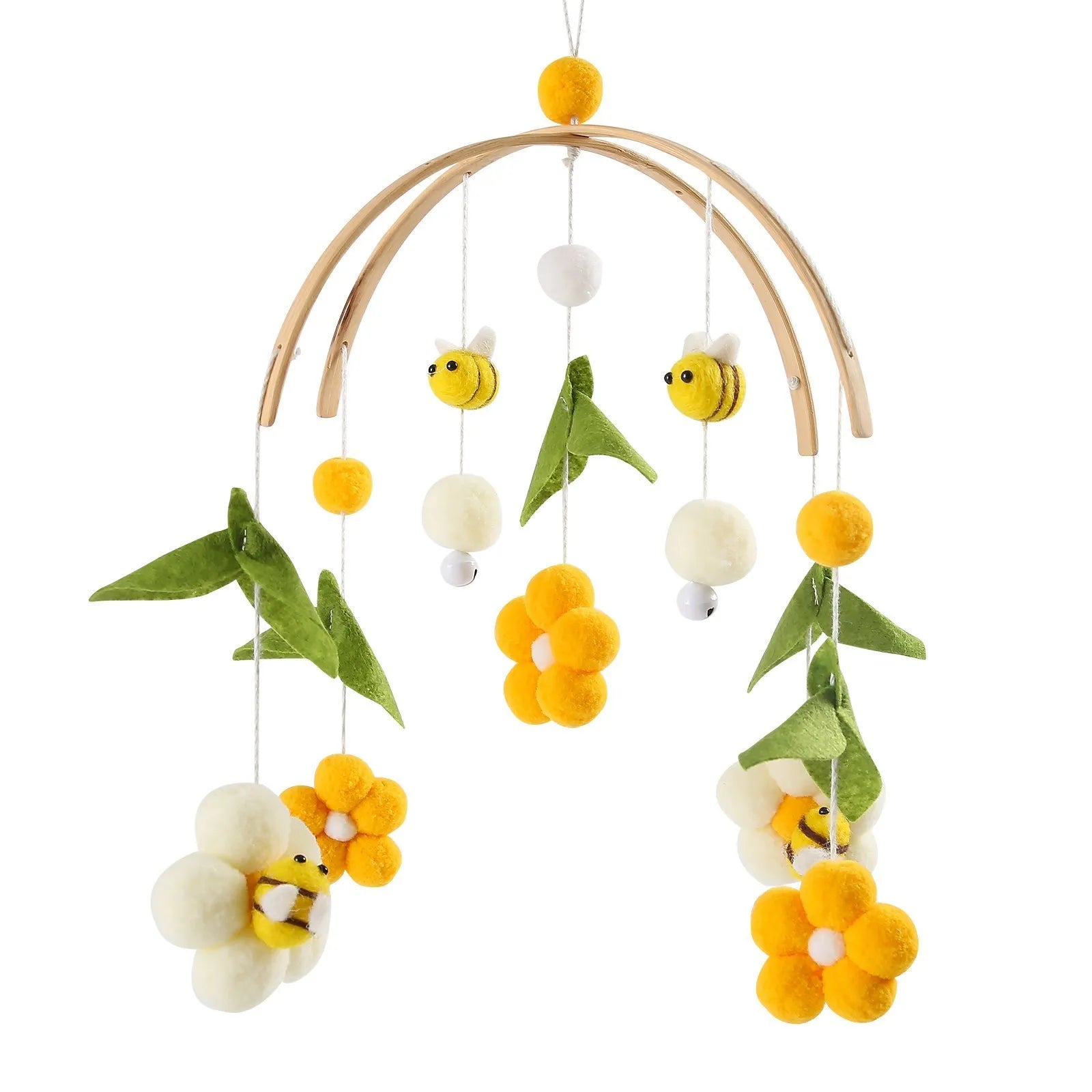Baby Mobile aus Holz – Mit Musikbox & Glocken für Babybett Spieldorf