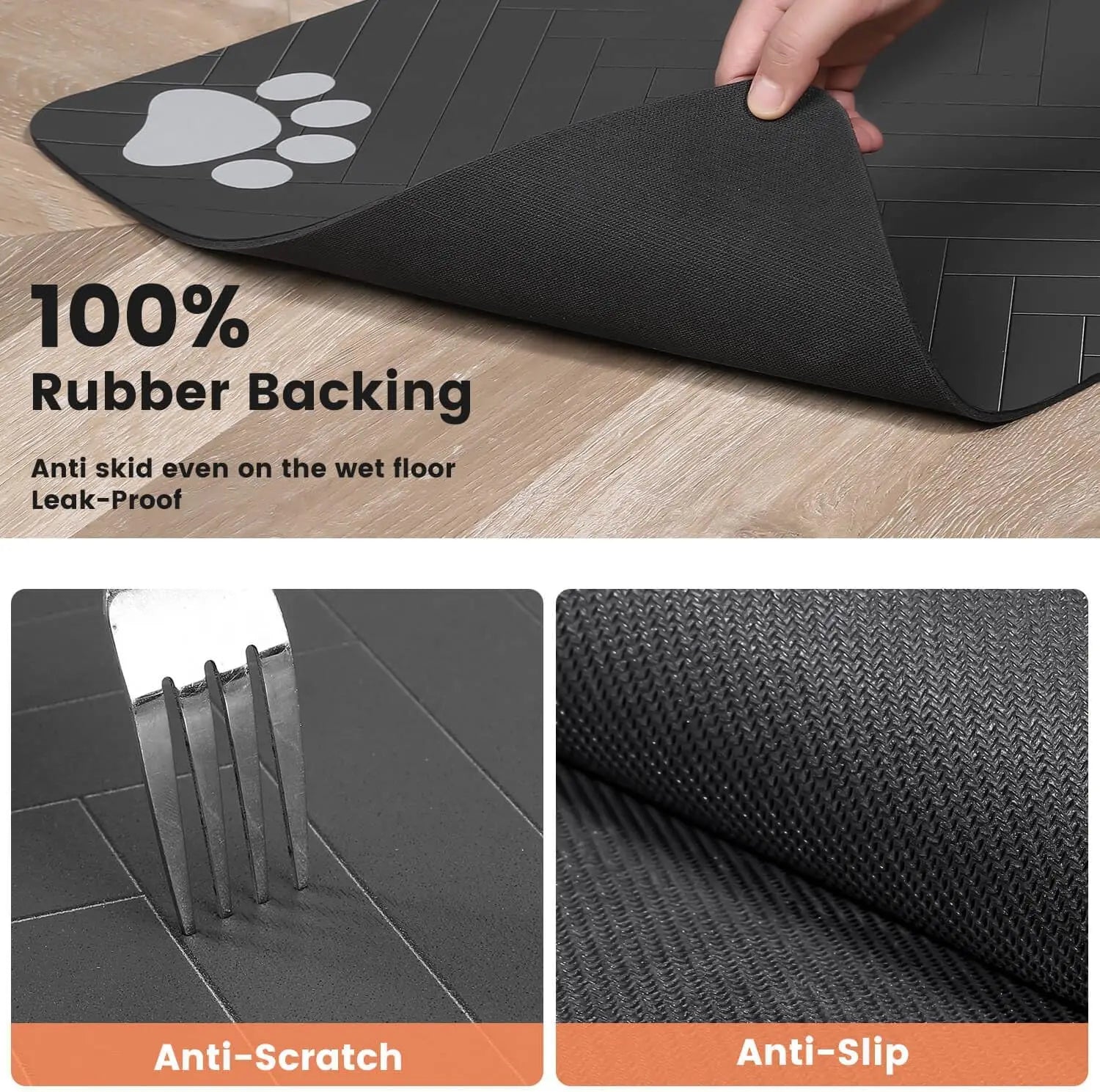 Pet Feeding Mat-Absorbent Pet Placemat for Food and Water Bowl, with Waterproof Rubber Backing, Quick Dry Water Mat for Dog Cat Shoppingdorf