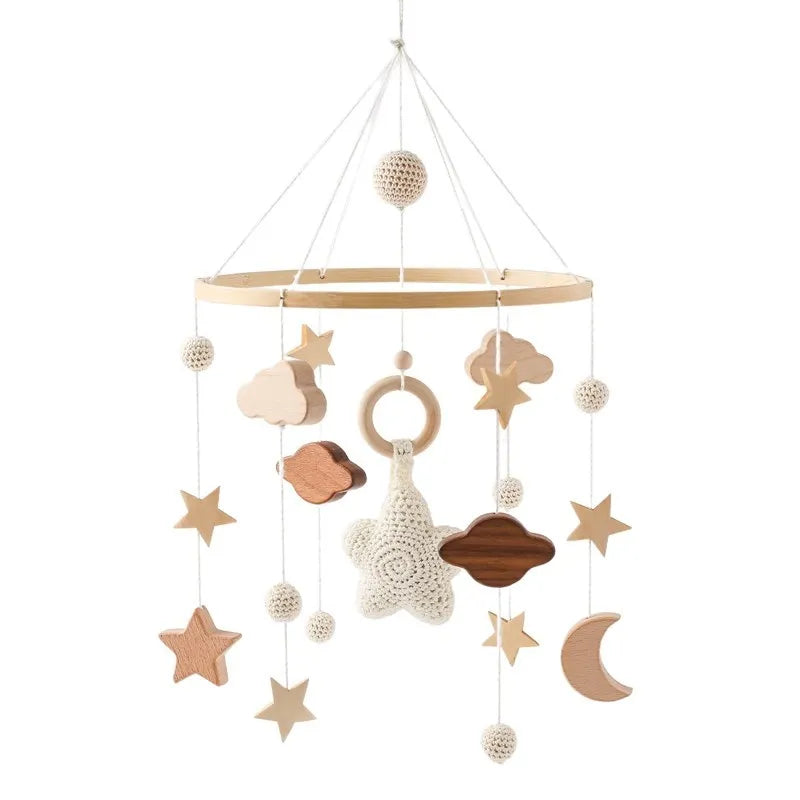 Baby Mobile aus Holz – Mit Musikbox & Glocken für Babybett Spieldorf