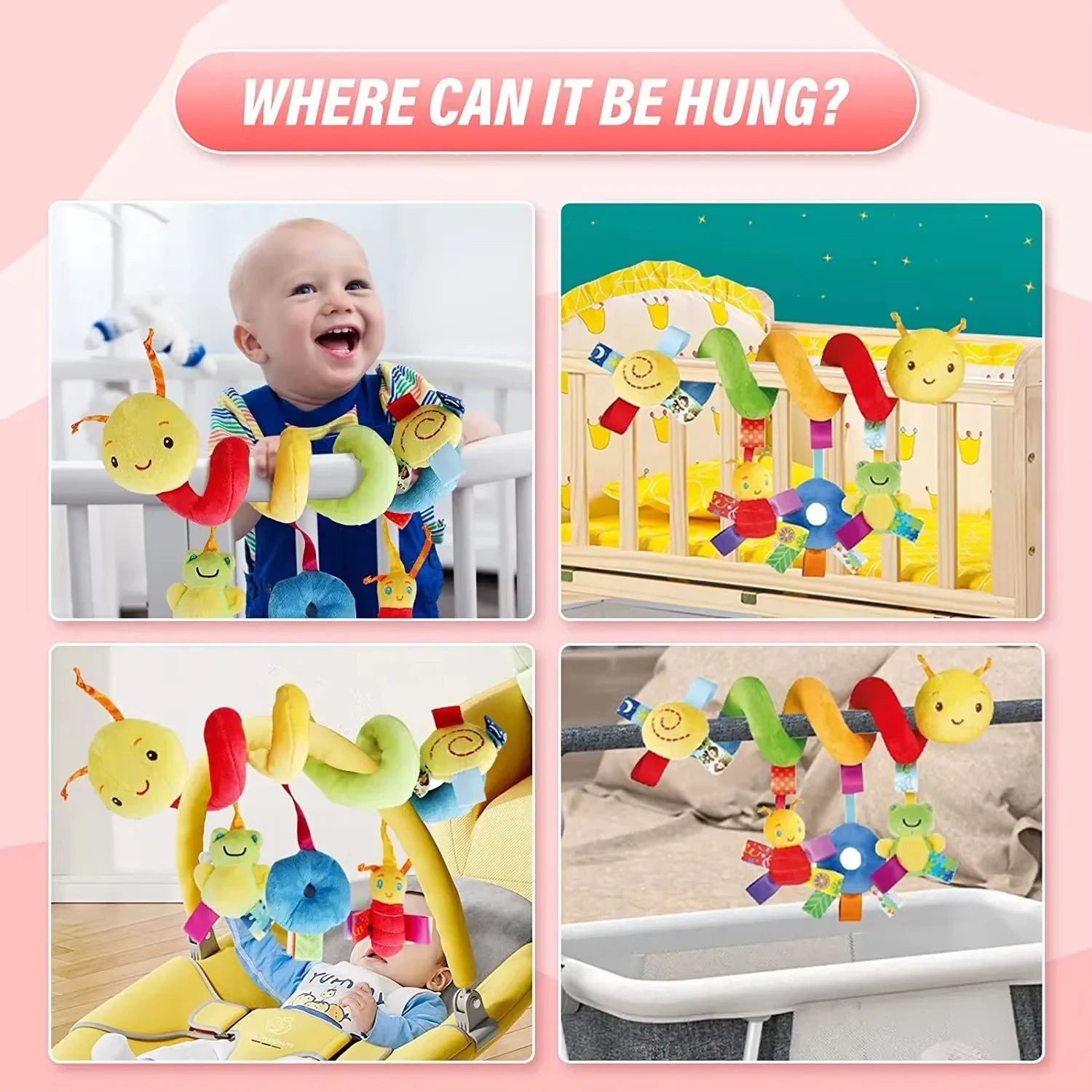 Baby Hängerassel mit Musik – Für Kinderwagen, Autositz & Bett Spieldorf