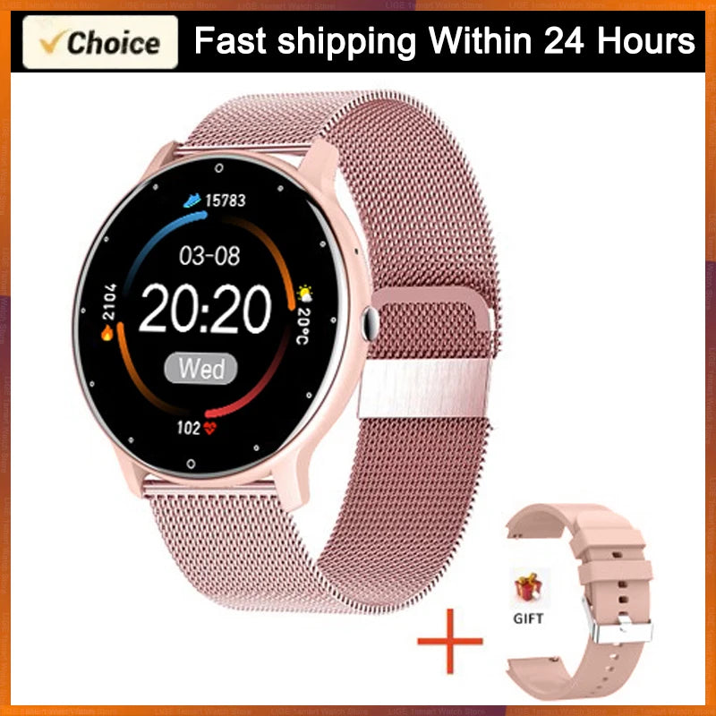 Smartwatch Damen mit Bluetooth-Telefonie, Herzfrequenz & IP67 – 1,28 Zoll HD – Android & iOS Shoppingdorf