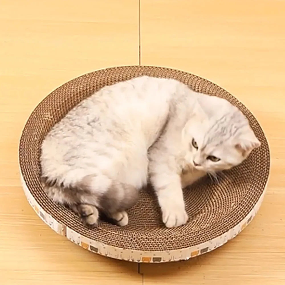 Katzen-Kratzschale aus Wellpappe – Kratzpad, Bett & Stressabbau in einem Spieldorf