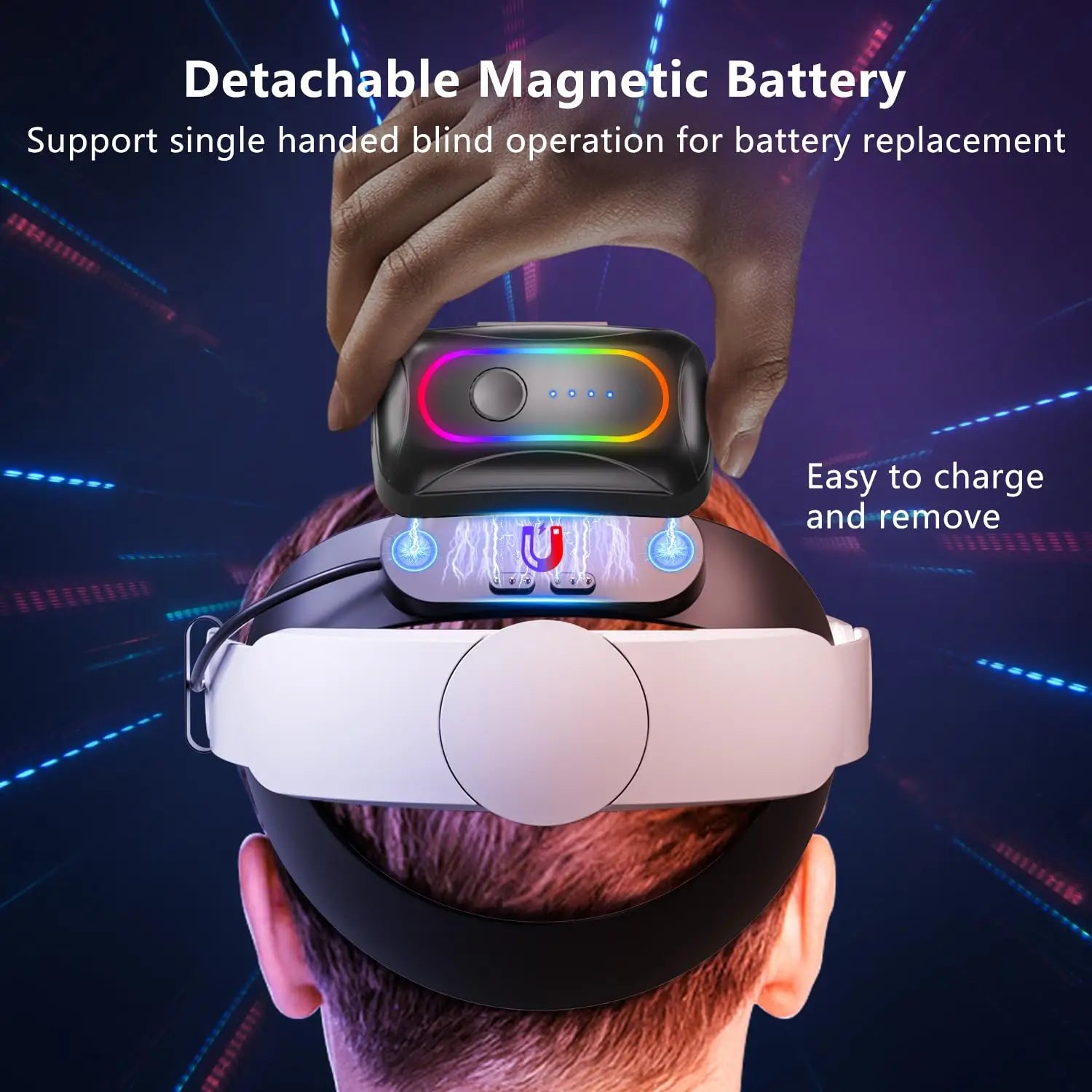 With 10000mAh Battery Comfort Head Strap for Meta Quest 3/Quest 3s Replacement of Elite Strap Enhanced Playtime and Support Shoppingdorf