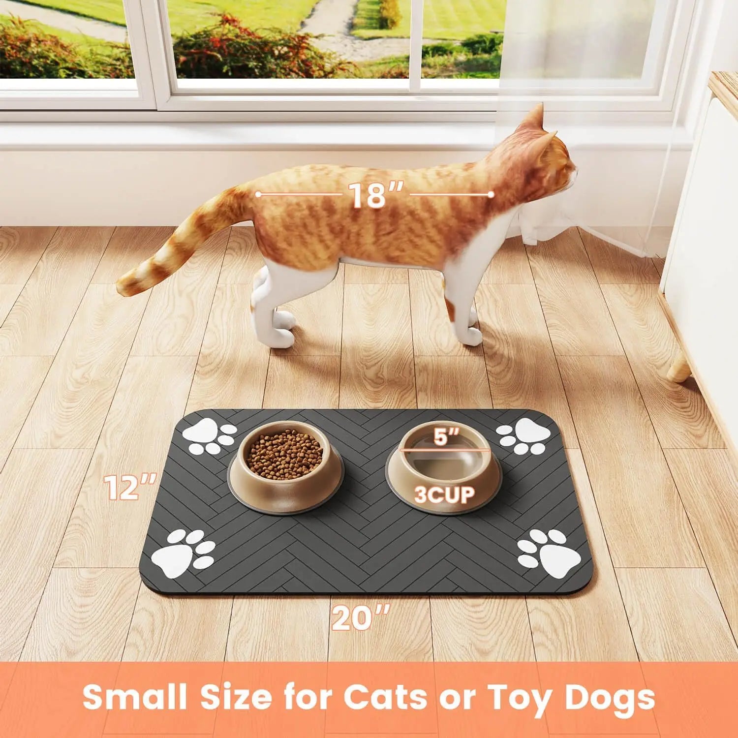 Pet Feeding Mat-Absorbent Pet Placemat for Food and Water Bowl, with Waterproof Rubber Backing, Quick Dry Water Mat for Dog Cat Shoppingdorf
