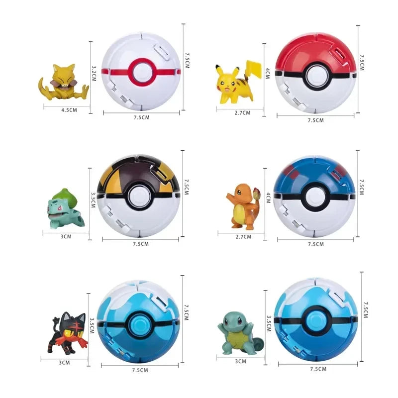 Pokéball mit Pokémon-Figur – Sammel-Set Pikachu, Gengar, Glumanda & mehr Spieldorf