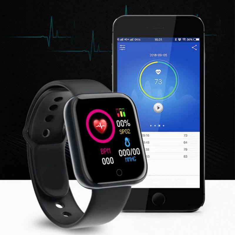 Sport-Smartwatch mit Herzfrequenz, Schrittzähler & Schlaftracking – Silikonarmband – Damen & Herren Shoppingdorf