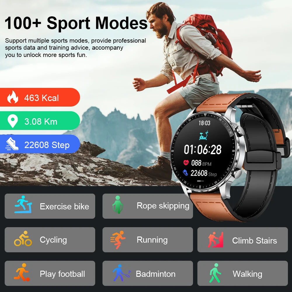 Elegante Smartwatch mit Bluetooth-Telefonie, Gesundheitsüberwachung & IP68 – Für Android & iOS Shoppingdorf