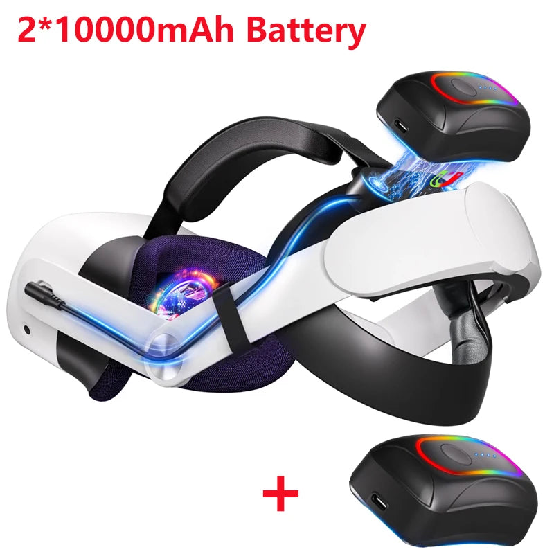 With 10000mAh Battery Comfort Head Strap for Meta Quest 3/Quest 3s Replacement of Elite Strap Enhanced Playtime and Support Shoppingdorf