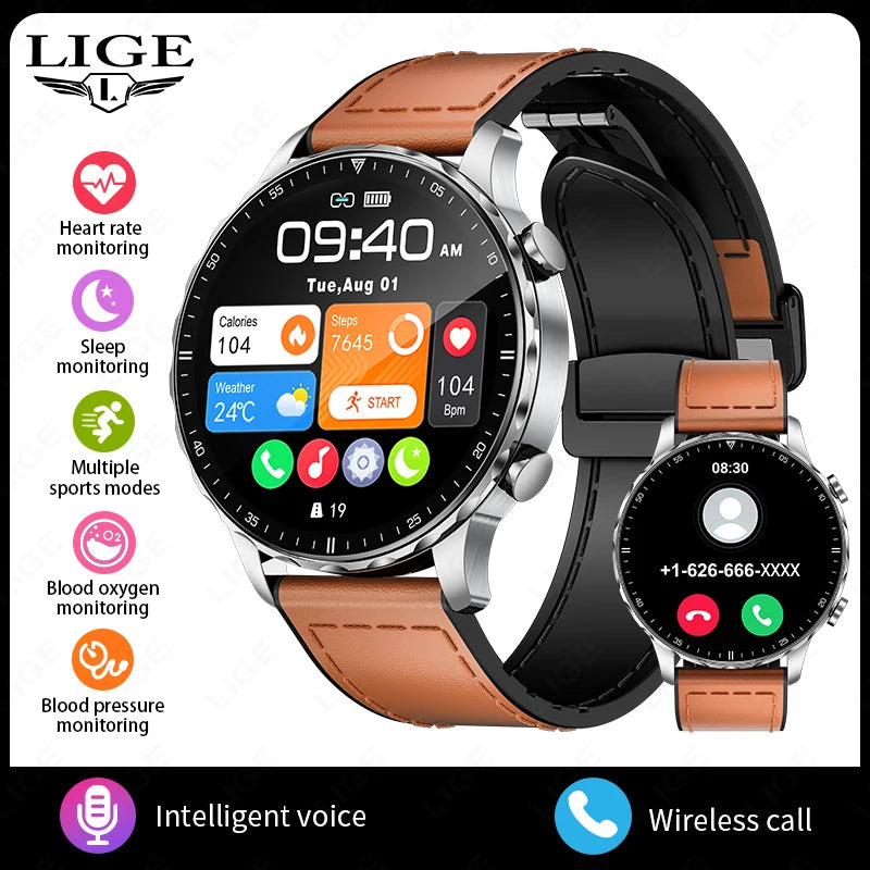 Elegante Smartwatch mit Bluetooth-Telefonie, Gesundheitsüberwachung & IP68 – Für Android & iOS Shoppingdorf