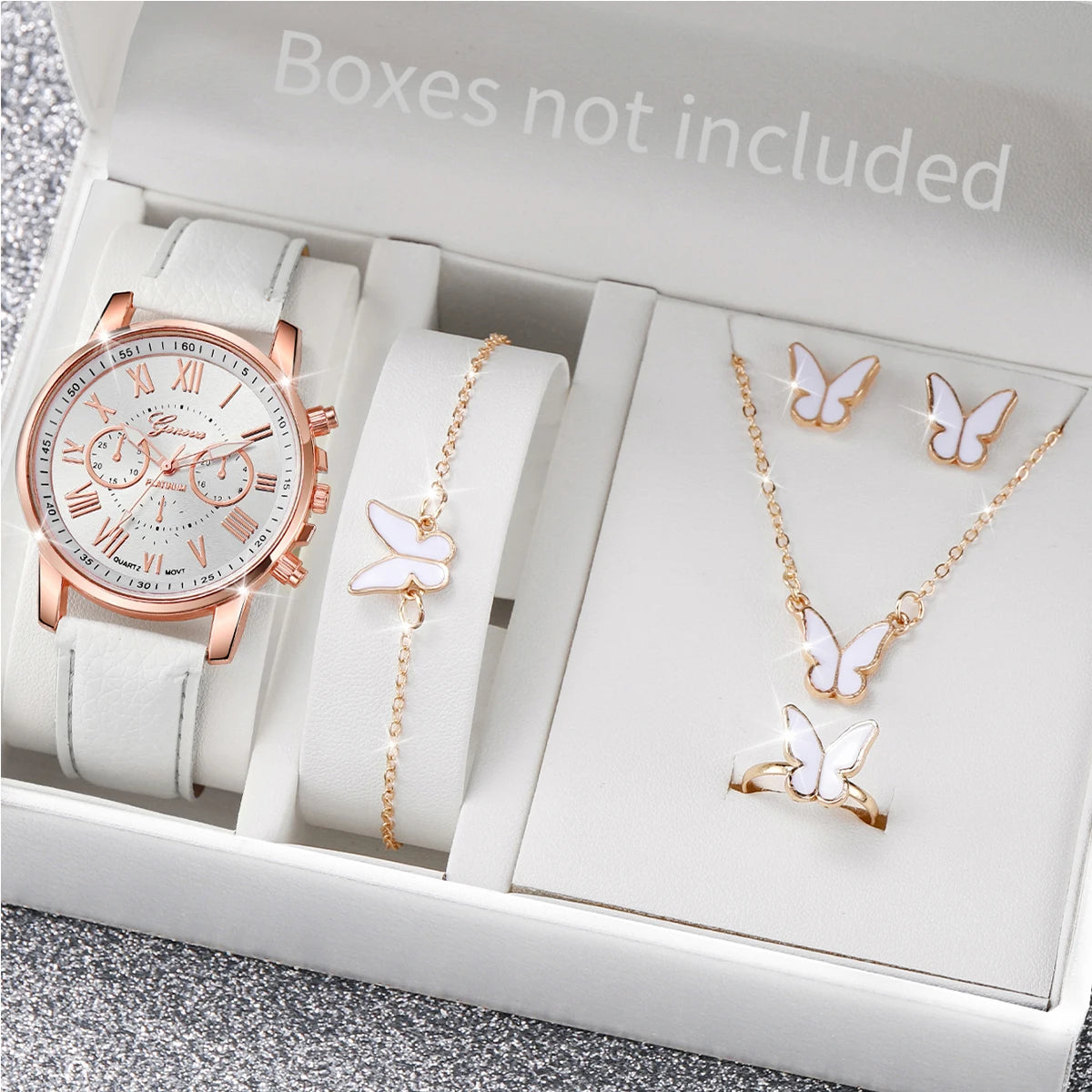 Elegante Damen-Quarzuhr mit Lederarmband & römischen Ziffern – 42 mm Edelstahlgehäuse Shoppingdorf