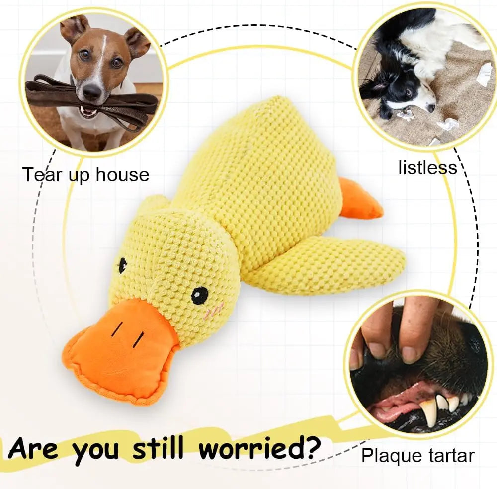 Duck dog toy plush chew resistant durable dog toy with quacking sound teeth grinding relief soft companion for small large dog Shoppingdorf