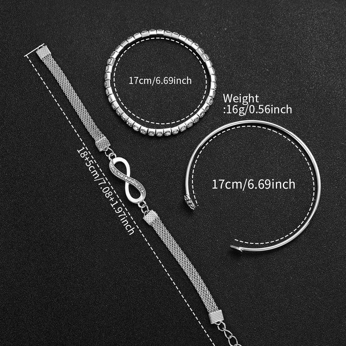 Damen Schmuckset – Quarzuhr & 3 Armbänder mit Strass Shoppingdorf